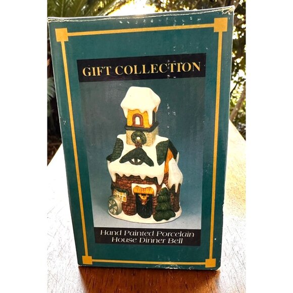 Vintage Gift Collection Hand Painted Porcelain House Dinner Bell Christmas Gift - Picture 2 of 12